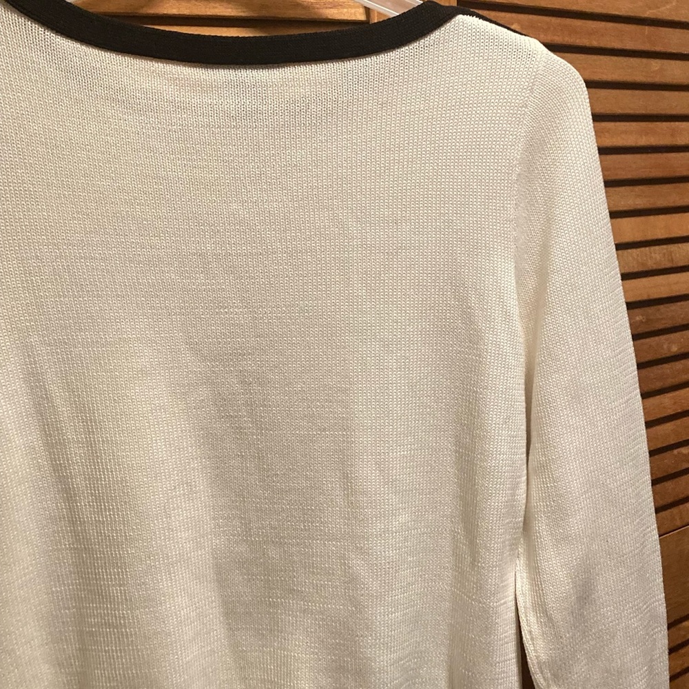 Lauren Ralph Lauren White & Black Knit Boatneck Sweater - Picture 16 of 16